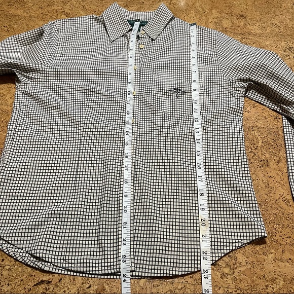 Lauren Ralph Lauren Checkered Monogramed Button Down Boys Shirt Sz S - Picture 10 of 11